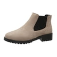 thumbnail image 2 of Cameland Women's Large-size Pointed Ankle Boots Chunky Elastic Set Mid-heel Suede Boots, 2 of 9