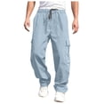 thumbnail image 1 of SHIXIAOO Male Versatile All Season Cargo Pants Pocket Hem Solid Color Plus Size Outdoor Trousers Little Year with with Foam Toe Stocking Sock 4 1 Boy Trousers Men with 6 13 Mens Workout Pants with, 1 of 6