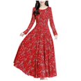 thumbnail image 1 of Robe de Plage Florale pour Femmes Manches Longues Décontractée Vintage Boho, 1 of 7