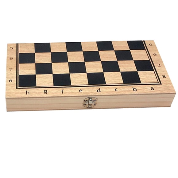 29 Backgammon Wooden Board Game with Folding Board and Built-in Storage 29x29cm