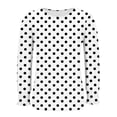 thumbnail image 4 of HAiming Chemises à Pois pour Femmes Décontractées à Col Rond Hauts à Volants Plissés Blouse Basique Chic T-Shirts de Travail, 4 of 6