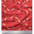 thumbnail image 1 of Soimoi Poly Georgette Fabric Text,Floral & Eiffel Tower Architectural Print Fabric by the Yard 52 Inch Wide, 1 of 3