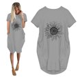 thumbnail image 4 of Robes d'Été Grande Taille pour Femmes 2024 Robe Décontractée Ample à Imprimé Tournesol Robe à Manches Courtes à Col en V Économisez jusqu'à 65 % de Rabais!, 4 of 5