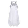 thumbnail image 1 of TSSOE Robes de Danse Ballet pour Filles Enfants Paillettes Costumes de Danse Moderne Contemporaine Justaucorps-Robe Sans Manches Blanc 16, 1 of 7