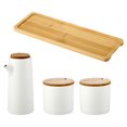 thumbnail image 4 of MasteelfCA 1 Set Ceramic Seasoning Kettle Sauce Pot Ceramic Sauce Bottle Oil Can (White), 4 of 8