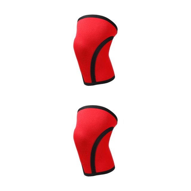 Ruiboury 1/2/3/5 Non-skid Knee Sleeves Weightlifting Lightweight And Fashionable Support Model B all red M 2PCS
