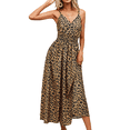 thumbnail image 3 of Robe Midi Bohème d'Été pour Femme Décontractée à Fleurs à Bretelles Spaghetti à Lacets Robe Fluide Évasée de Plage Jaune P, 3 of 10