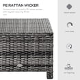 thumbnail image 4 of Outsunny Patio Rattan Ottoman with Cushion and Metal Frame for Garden, Grey, 4 of 10