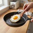 thumbnail image 4 of Cast Iron Mini Skillet, 3.94-Inch Pre-Seasoned Small Frying Pan, Flat Bottom Non-Stick Iron Egg Pancake Cooker with Iron Handle, 4 of 6