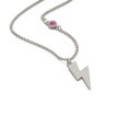 thumbnail image 2 of Lightning Bolt Charm Necklace with Gemstone, 2 of 6