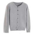 thumbnail image 4 of Cardigan pour Femmes Chandail Classique Chandail pour Femmes Col Ras du Cou à Boutons Cardigan à Manches Courtes Tricoté Ouvert à l'Avant, 4 of 4
