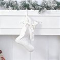 thumbnail image 4 of Iumwxz White Velvet Christmas Stocking with Snowflake and Star Patterns 40x19cm Holiday Tree Ornament Sock with Rope Hanger for Festive Home Decor Includes 1 Stocking, 4 of 6