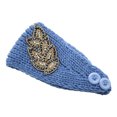 thumbnail image 1 of Crochet Headbands Winter Leaves Pattern with Rhinestones Elastic Head Protector Wide Warm Chunky Hair Accessories for Girls Denim blue, 1 of 5