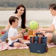 thumbnail image 4 of Bento Lunch Bag With Insulated Double Layer Compartment 10 in x 7 in x 5 in Thickened Cationic Fabric Portable Handle, 4 of 4