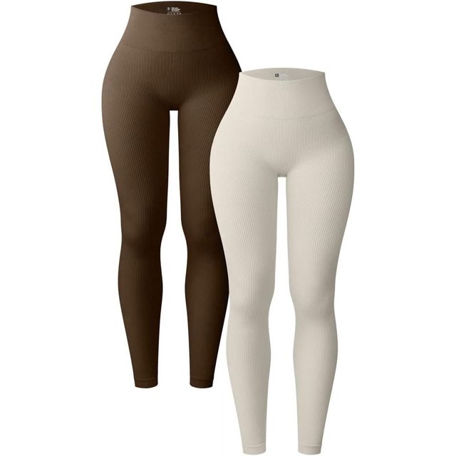 ORUYROP Women's 2 Piece Butt Lifting Yoga Leggings Workout High Waist Tummy Control Ruched Booty Pants