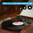 thumbnail image 2 of Electrohome Kingston 7-in-1 Vintage Vinyl Record Player Stereo System with 3-Speed Turntable, Bluetooth, AM/FM Radio, CD, Aux In, RCA/Headphone Out with 2 Bonus Replacement Needles (RR75C), 2 of 8