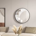 thumbnail image 2 of HOMCOM Miroir Mural Rond de 36 Pouces avec Cadre en Métal pour Salle de Bain Noir, 2 of 10
