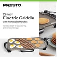 thumbnail image 2 of Presto 07062 Ceramic 22-inch Electric Griddle with removable handles Black, 2 of 11