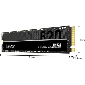 Lexar SSD NM620 256GB M.2 NVME PCIe Gen 3 Jusqu'à 3500 Mo/s Vitesse de lecture