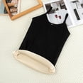 thumbnail image 2 of Summer Savings! SROBPTY Kids Sleeveless Shirts Tops, Middle Aged Girls' Solid Color Base Underwear with Thick Velvet To Cold Student Spring and Small Suspender Inner and Outer Black, 10-14Years, 2 of 5