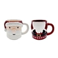 thumbnail image 4 of Holiday Time Santa Shaped Stoneware Character Mug Set, 10.6 oz, 2 pieces, 4 of 6
