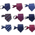 thumbnail image 4 of Male Soft Polyester Silk Necktie Men Business Wedding tie Wedding men Ties Stripes Dots Pattern Neck Ties, 4 of 8