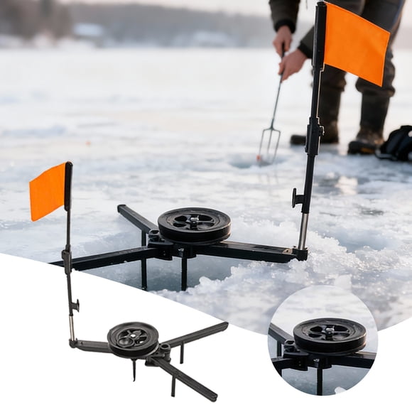 Ice Fishing Tip-Up Rod with Strike Indicators and Adjustable Poles for Enhanced Winter Angling Success