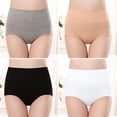 thumbnail image 2 of Plebaso Womens High Waisted Cotton Underwear Full Coverage Ladies Panties Multipack Regular and Plus Size, 2 of 5