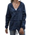 thumbnail image 1 of Femmes Veste à Capuche Cordon Imperméable Randonnée Pluie Veste Outwear Sports Outdoor Veste Manteau, 1 of 5