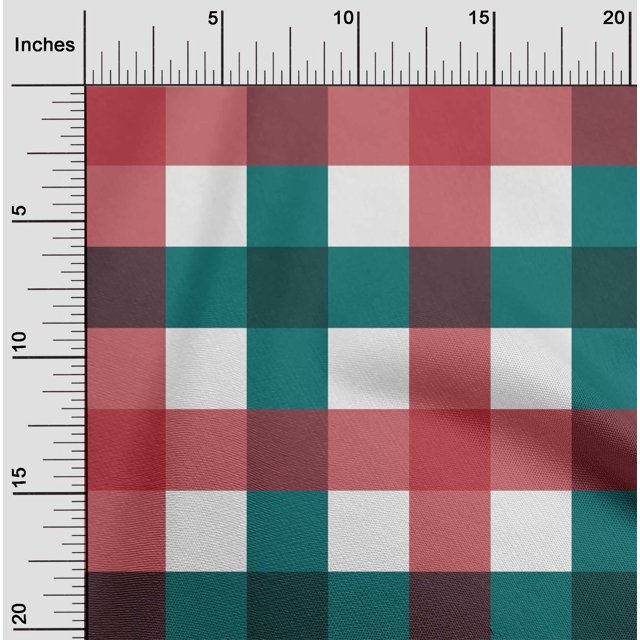oneOone Cotton Silk Turquoise Blue Fabric Gingham Check Craft Projects Decor Fabric Printed By The Yard 42 Inches Wide