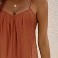 thumbnail image 4 of Maqroz Wide Leg Jumpsuits for Women Dressy Plus Size Adjustable Spaghetti Strap Pleated V Neck Button Down Rompers Jumpsuits Spring Summer Casual Loose Bib Overalls Palazzo Pants with Pockets S, 4 of 4
