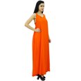 thumbnail image 4 of Bimba Women's Solid Spaghetti Strap Maxi Dress for Summer Beach Wear Sundress, 4 of 9