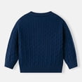 thumbnail image 4 of Cowsor Chandail Torsadé en Tricot Uni pour Enfants, Décontracté, Manches Longues Lanterne, Col Rond, Hauts Tricotés, 4 of 4