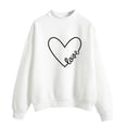 thumbnail image 2 of Meichang Sweat-Shirt pour Femmes Chemise de la Saint-Valentin Sweat-Shirt Graphique Cœur Mignon Pull Col Rond Manches Longues Sweat-Shirts de Vacances Saint-Valentin, 2 of 4