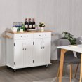 thumbnail image 3 of Costway Kitchen Trolley Island Utility Cart Wood Top Rolling Storage Cabinet Drawers, 3 of 10