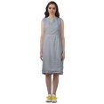 thumbnail image 2 of Moomaya Knee Length Summer Dresses Printed Back Slit Boat Neck Shift Dress, 2 of 4