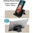 thumbnail image 3 of Cell Phone Stand for Desk 2 Pack Mobile Phone Holders Desktop Tablet Stand, Foldable Phone Dock Universal Adjustable Tablet Stand for Desk Compatible with Cell Phone Support (Black+White), 3 of 5