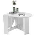 thumbnail image 1 of CoSoTower Oval Folding Dining Table, Space Saving Drop Leaf Kitchen Table for Dining Room, Living Room, Distressed White, 1 of 7