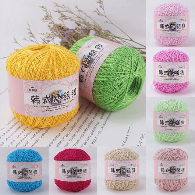 Yhmxh Crochet Yarn -Multi Colored Acrylic Hand Knitting Yarn Lace Thread DIY Woven Cotton Fine Cotton Thread Crochet Yarn