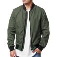 thumbnail image 1 of Veste Décontractée pour Homme à Fermeture Éclair, Unie, Col Montant, à Manches Longues, 1 of 1