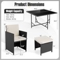 thumbnail image 3 of Gymax Set Of 9 Patio Dining Set w/Tempered Glass Table & Ottoman Removable Cushions, 3 of 8