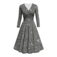 thumbnail image 1 of Offre à Durée Limitée Iumwxz Robe à Col en V à Manches Longues pour Femmes Tunique Robe de Performance Robe à Imprimé Brillant Robes Longues pour Femmes Robe Ample et Fluide pour la Rue, 1 of 4