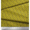 thumbnail image 3 of Soimoi Yellow Moss Georgette Fabric Brush Stroke Abstract Fabric Prints By Yard 42 Inch Wide, 3 of 3