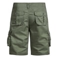 thumbnail image 4 of Sentmoon Mens Cargo Shorts High Waist Beach Shorts Loose Solid Color Button 2025 Summer Gym Shorts Multi Pocket Man Comfy for Sports Running Army Green 32, 4 of 5
