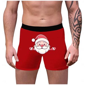 FhsagQ Underwear Mens Underwear Boxers Briefs 12 Pack Super Fit Men's Fashion Comfort Santa Print Series Shorts Underwear Men's Underwear Boxers Briefs Long Mens Underwear Cotton Comfortsoft Red XXL
