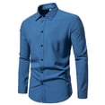thumbnail image 1 of Chemise à Manches Longues pour Hommes, Mode Décontractée, Col Rabattu, Boutons, Chemise Blouse à Manches Longues pour Hommes, 1 of 9