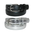 thumbnail image 1 of CTM® Kid's Basic Leather Dress Belt (Pack of 2 Colors), 1 of 3