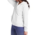 thumbnail image 2 of Hanes Chandail à Capuchon à Fermeture Éclair Intégrale ComfortSoft EcoSmart pour Femmes, TG, Blanc, 2 of 3