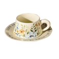 thumbnail image 1 of 85oz Chinese Floral Ceramic Coffee Cup Set Style White Orange Porcelain Tea Mug, 1 of 9