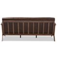thumbnail image 4 of Baxton Studio Bianca Sofa en Similicuir Brun Foncé et Brun Noyer, 4 of 8